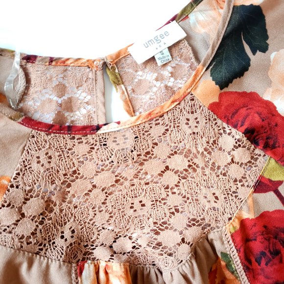 Umgee Floral Lace Tiered Dress - Picture 4 of 8
